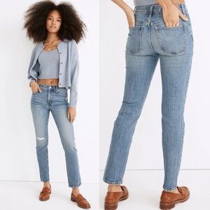 Madewell Mid-Rise Perfect Vintage Jean in Ainsdale Knee-Rip Edition size 26P